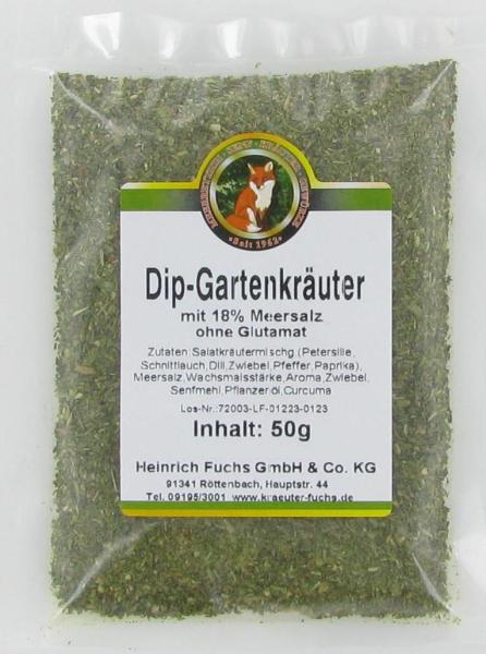 Dip-Gewürz Gartenkräuter, Gewürzmischung, ohne Glutamat, 50 g