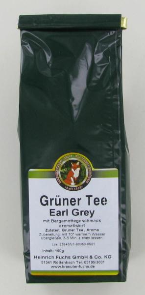 Earl-Grey, mit Bergamotte-Geschmack, Grüner Tee, 100 g