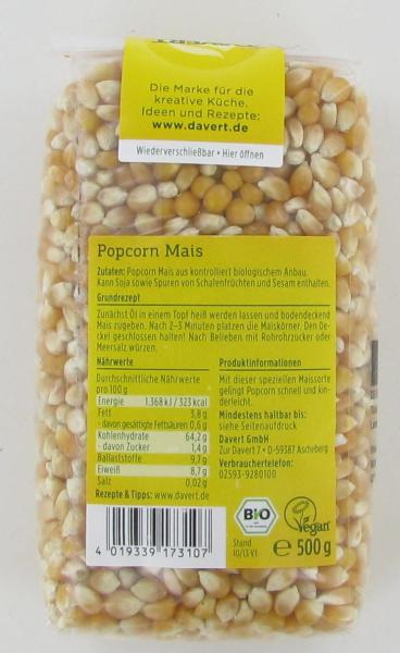 Popcorn Mais, Bio, 500 g
